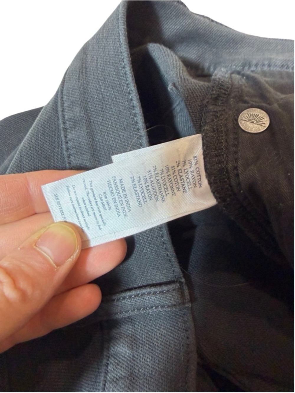 Faherty Black Stretch Jeans Slim Straight Organic Cotton Blend Pants Size 32x32 - Picture 6 of 8